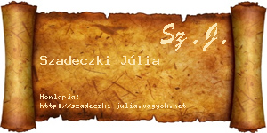 Szadeczki Júlia névjegykártya